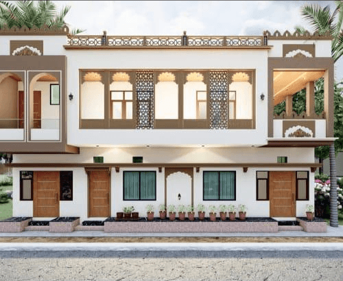 Exterior of the Shri Radha Villa Stay building in Nathdwara